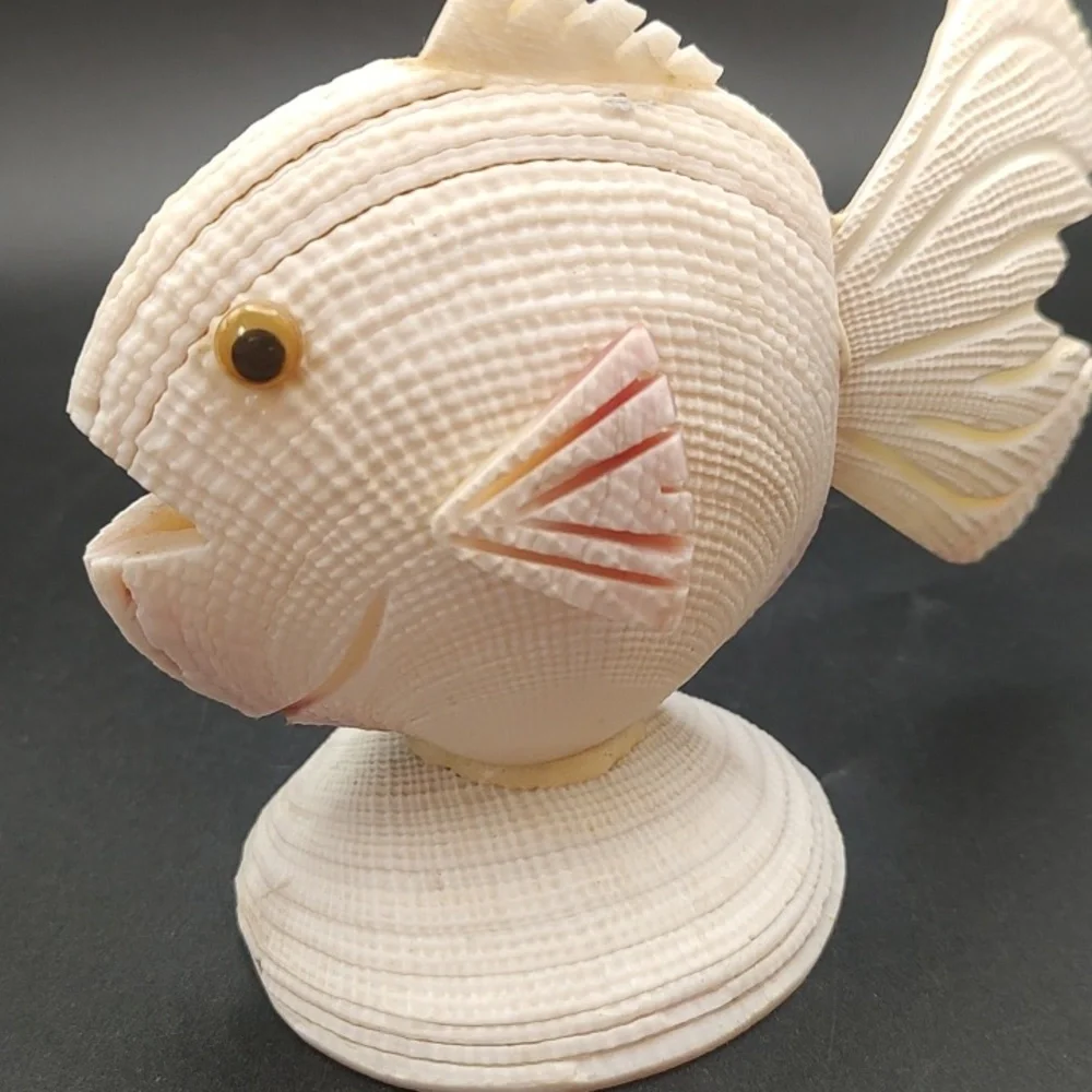 Vintage Handcrafted Seashell Fish Sculpture - 5.5